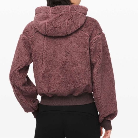 Lululemon Short Sweet and Sherpa Jacket Heathered Antique Bark Antique Bark Med - Picture 2 of 12